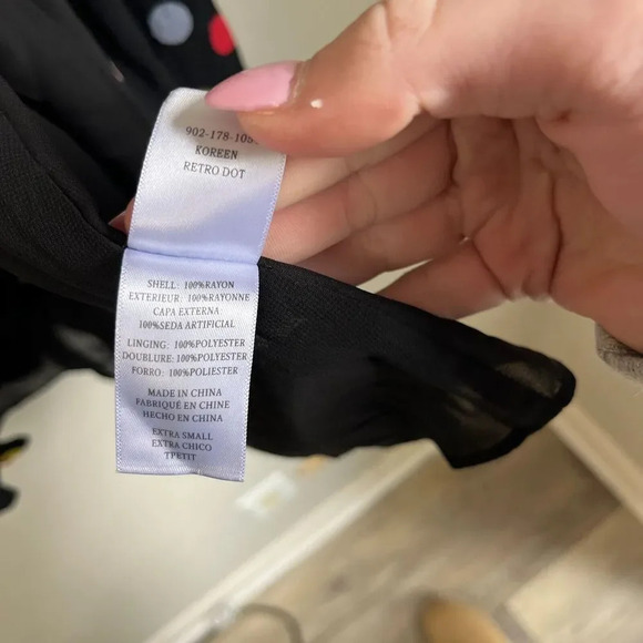 Rails Womens Multicolor Wrap Dress XS Koreen Retro Dot Ruffle Flutter Sleeve - Picture 11 of 11